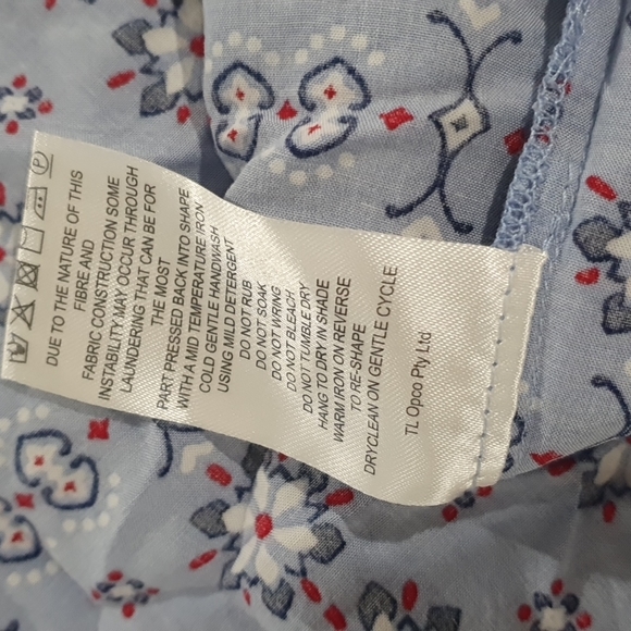 Tigerlily Size 8 Racerback Blue Floral Boho Dress - Picture 9 of 9